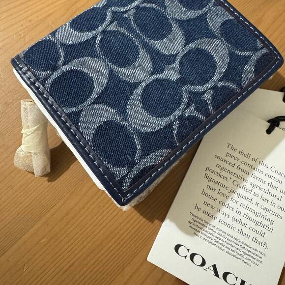 🍒 Coach Snap Wallet In Signature Denim - Picture 7 of 12